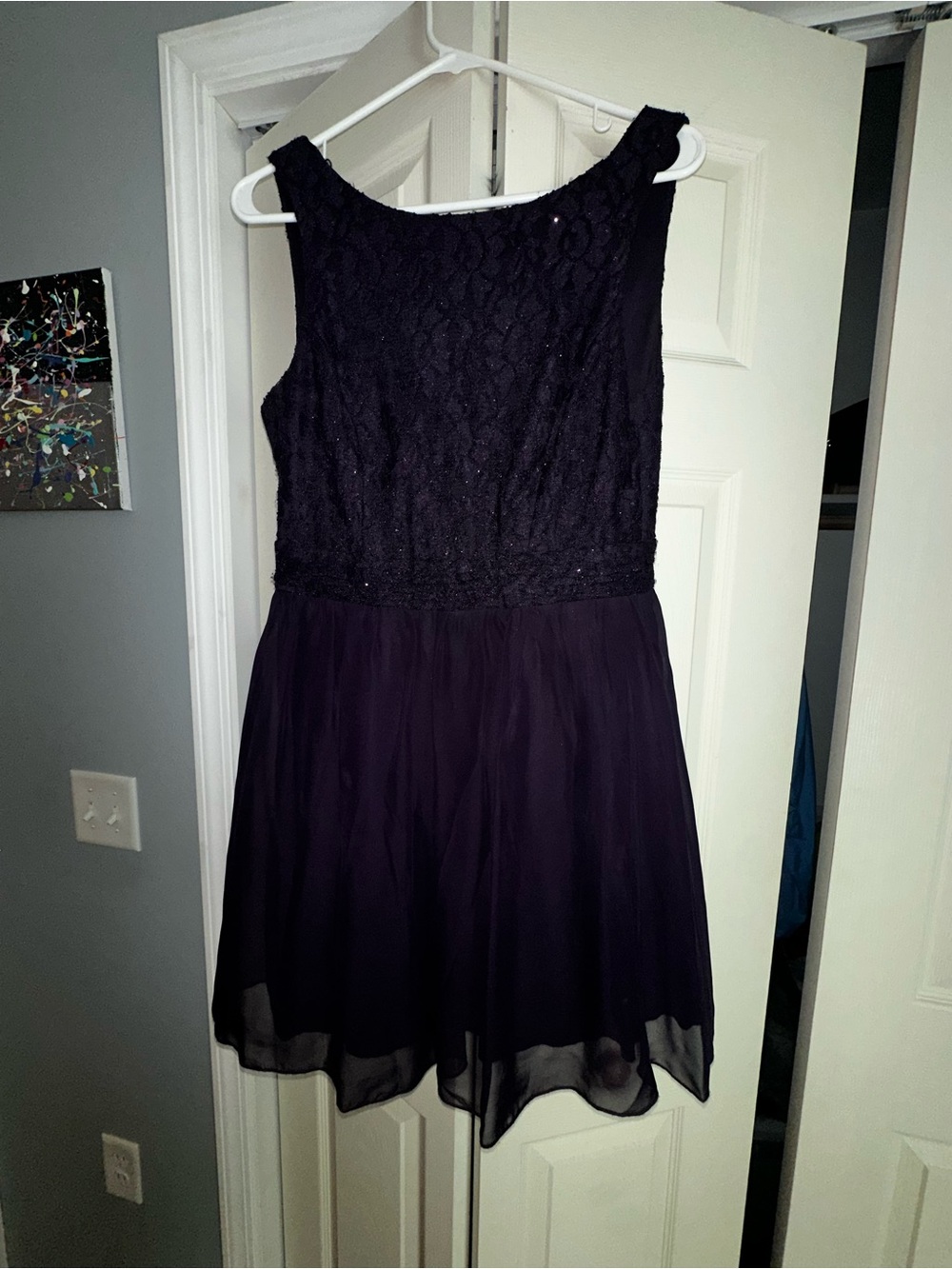Speechless Purple Lace Bodice Chiffon Midi Dress